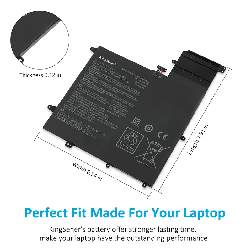 C21N1624 Laptop Battery For Asus Q325UA Q325UAR UX370UA-C4061T