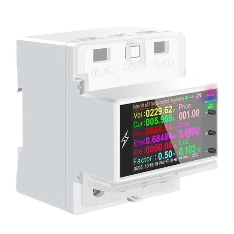 UAMOU AT4PW 100A Power Monitor Fit for Tuya Din Rail Smart Switch Remote Control AC