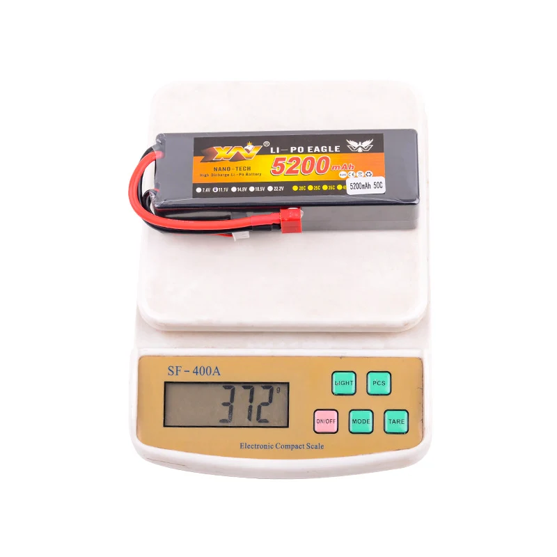 Hard shell RC lithium battery 3S 11.1V 5200mAh 50C model 1/10 remote control car