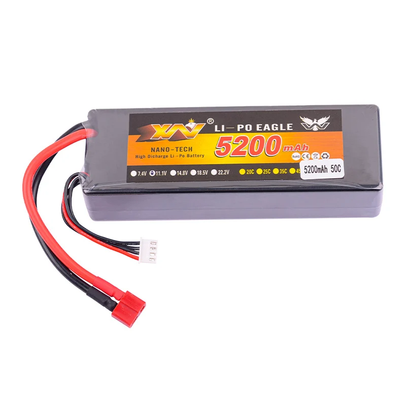 Hard shell RC lithium battery 3S 11.1V 5200mAh 50C model 1/10 remote control car