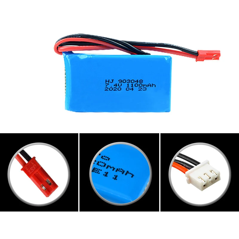 7.4V 1100mAH lithium battery for Weili A949 A959 A969 remote control high speed car battery 923048