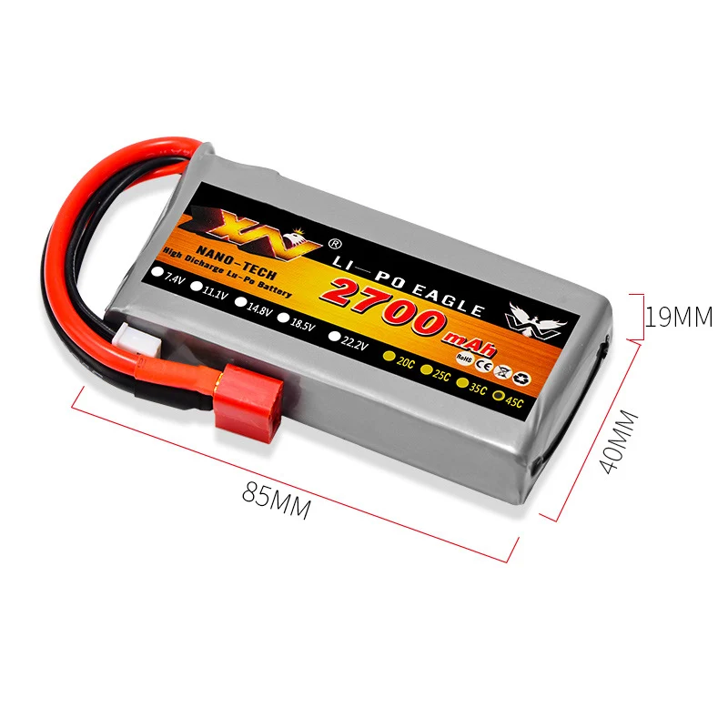 12428 12429 RC remote control car 1:12 battery 7.4V 2700mAh 45C