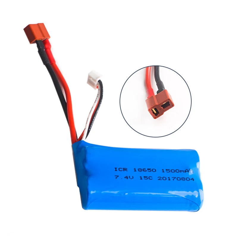 7.4V 1500mAh lithium battery for Weili 12402a 12428 high speed remote control car cylindrical 18650