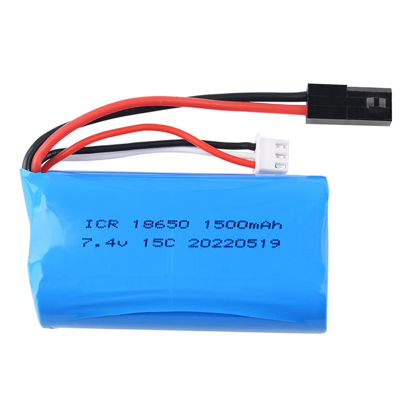 7.4V 1500mAh lithium battery for Weili 12402a 12428 high speed remote control car cylindrical 18650