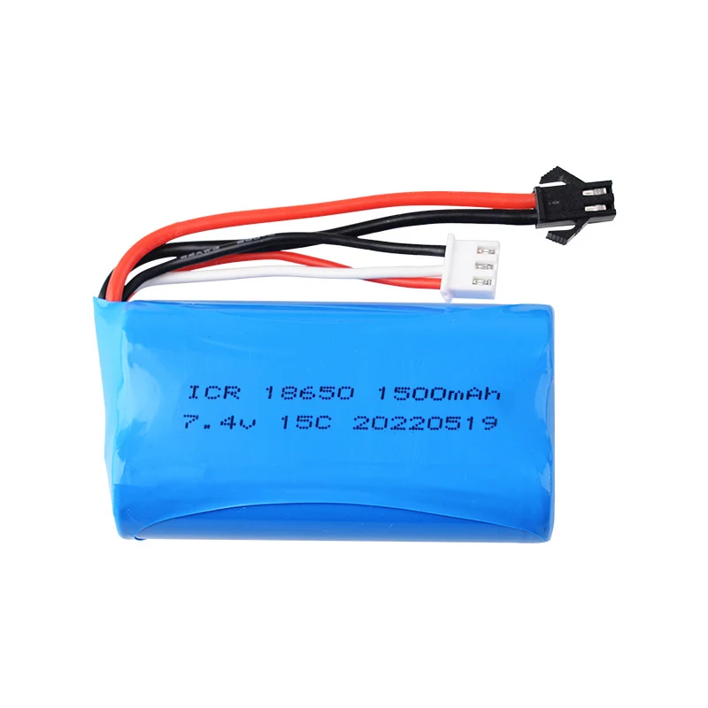 7.4V 1500mAh lithium battery for Weili 12402a 12428 high speed remote control car cylindrical 18650