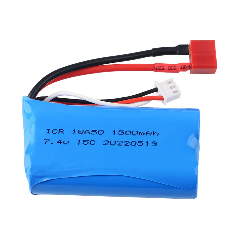 7.4V 1500mAh lithium battery for Weili 12402a 12428 high speed remote control car cylindrical 18650