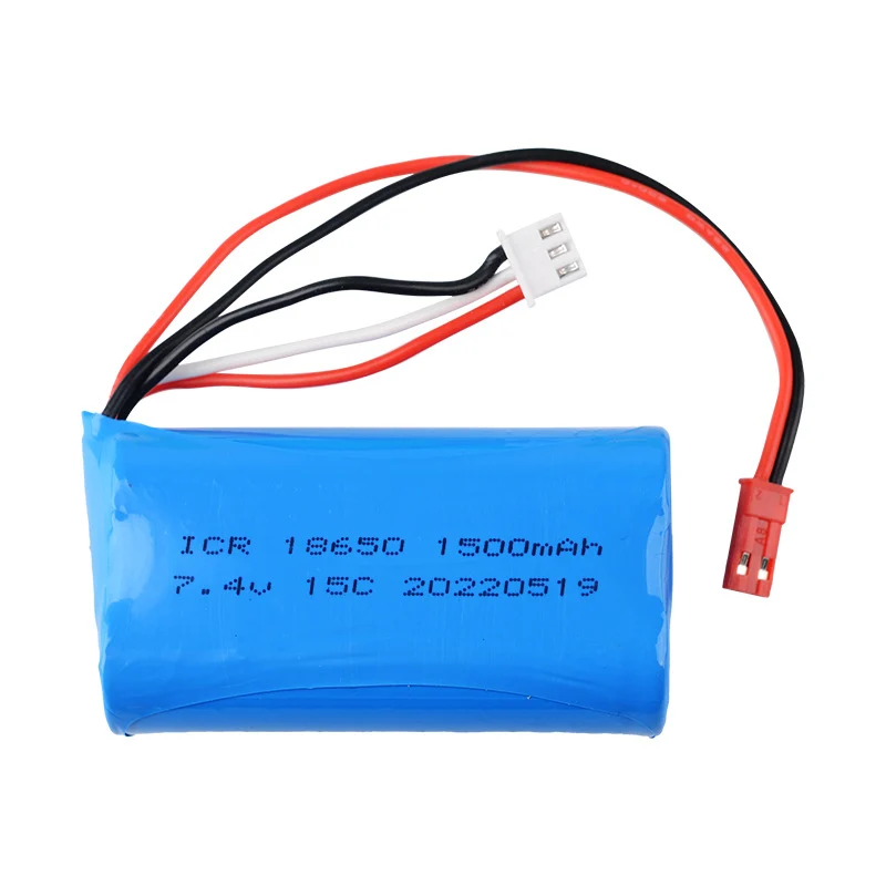 7.4V 1500mAh lithium battery for Weili 12402a 12428 high speed remote control car cylindrical 18650