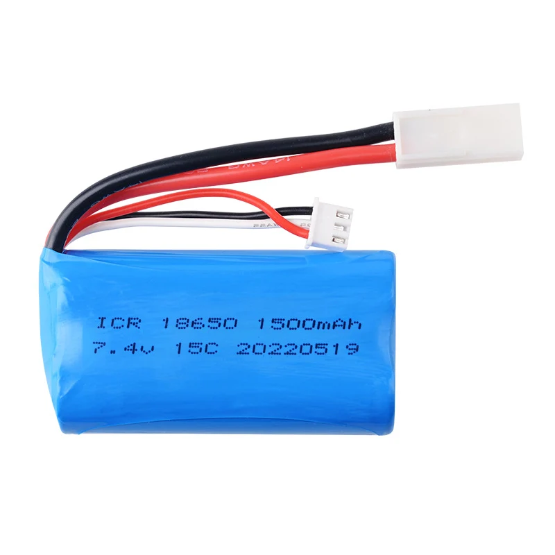7.4V 1500mAh lithium battery for Weili 12402a 12428 high speed remote control car cylindrical 18650