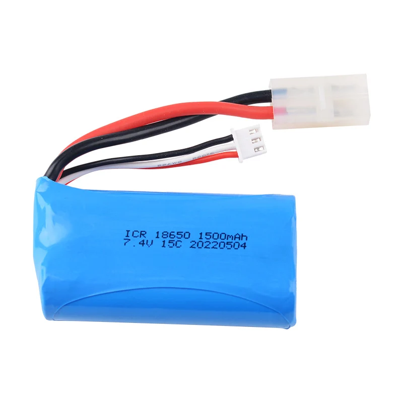 7.4V 1500mAh lithium battery for Weili 12402a 12428 high speed remote control car cylindrical 18650