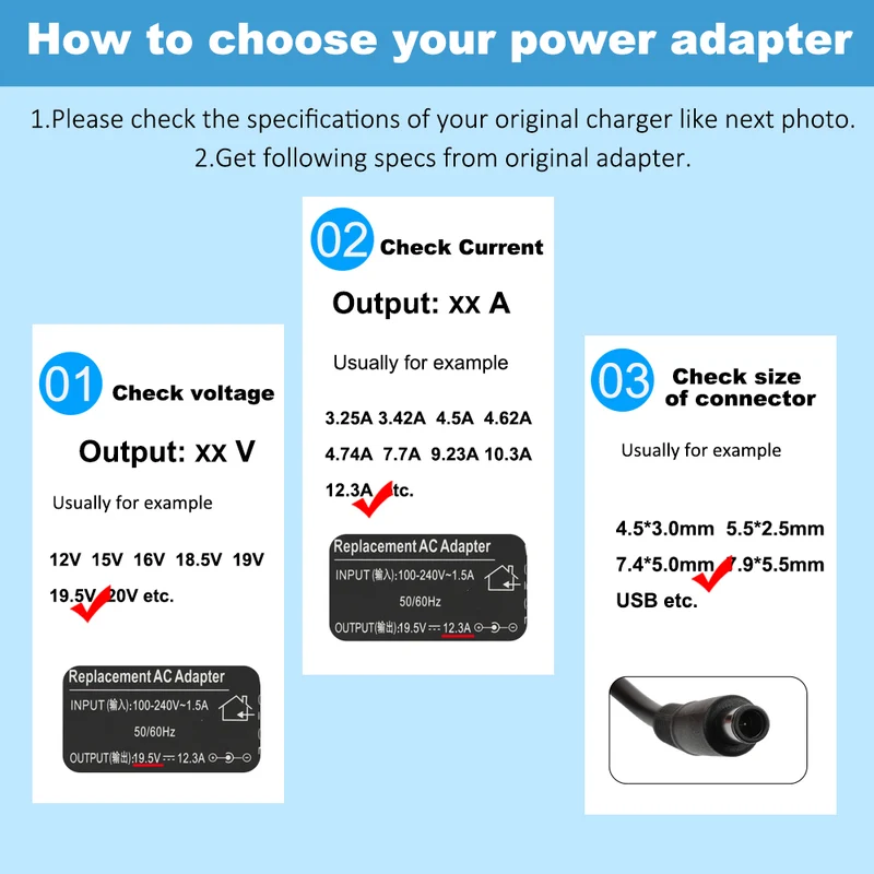 240W 19.5V 12.3A Laptop Charger For Dell Alienware 13 15 17 R1 R2 R3 R4 Series