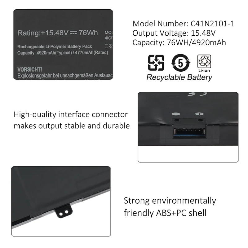 C41N2101-1 Laptop Battery For Asus Zenbook Pro 14 Duo OLED Series