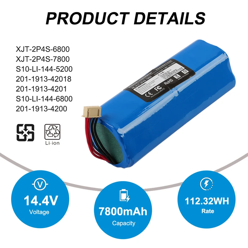 XJT-2P4S 6800mAh Replacement Battery For ECOVACS 950 T8 T8+T5 T10 T9 X1 DX6