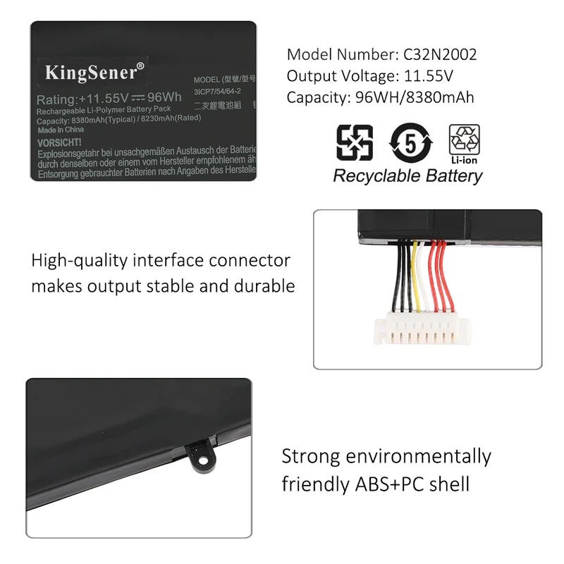 C32N2002 Laptop Battery For Asus ZenBook Pro 15 OLED UM535