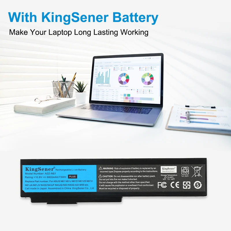 5200mAh A32-N61 Battery For ASUS n61 n61j n61d n61v n61vg n61ja n61jv m50s n43s n43jf n43jq n53 n53S n53Sv a32-m50