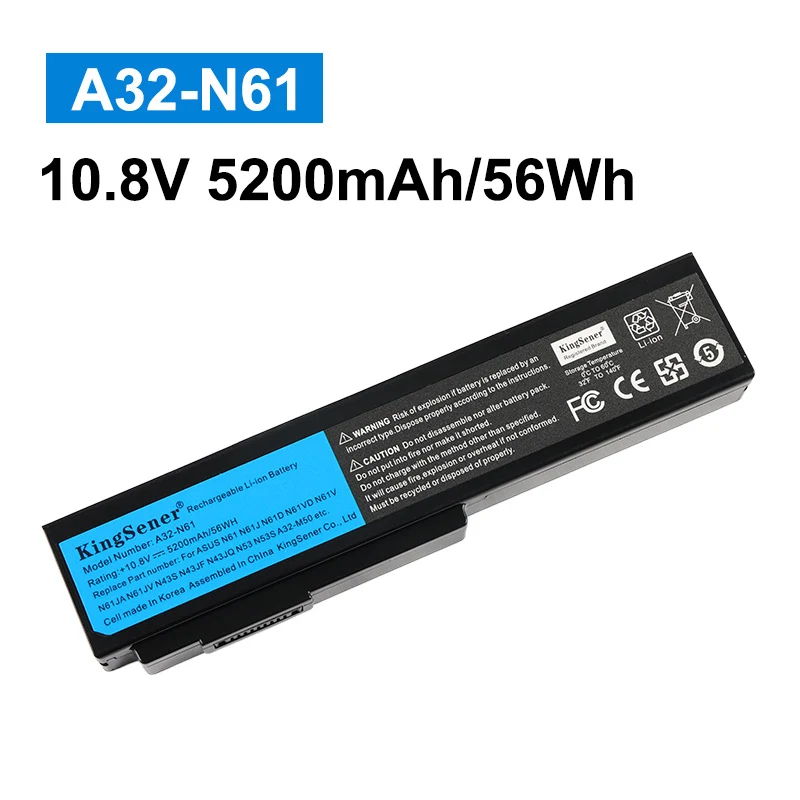 5200mAh A32-N61 Battery For ASUS n61 n61j n61d n61v n61vg n61ja n61jv m50s n43s n43jf n43jq n53 n53S n53Sv a32-m50