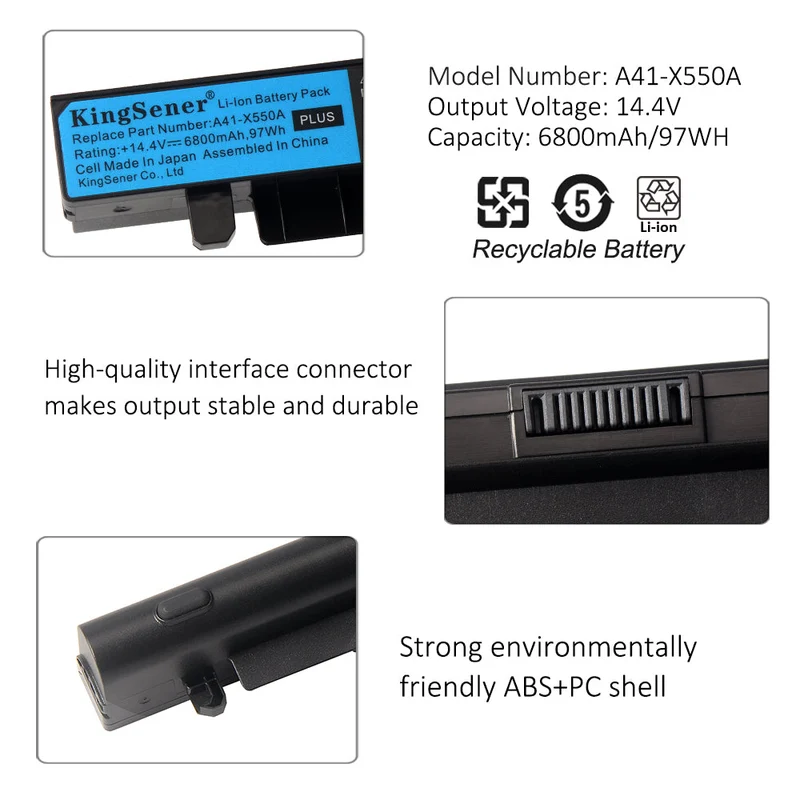 A41-X550A Laptop Battery For Asus x550C x452e x450l x550 a450 a550 f450 r409 r510 x450