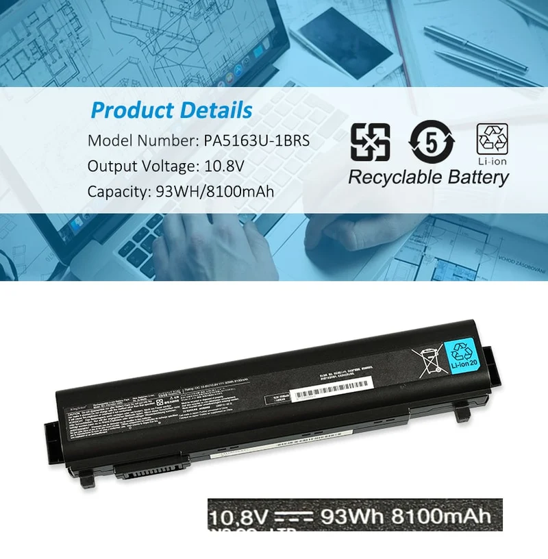 PA5163U-1BRS PA5162U-1BRS Laptop Battery for Toshiba Portege R30 R30-A PA5162U PABAS277 PA5163U PABAS278 8100mAh