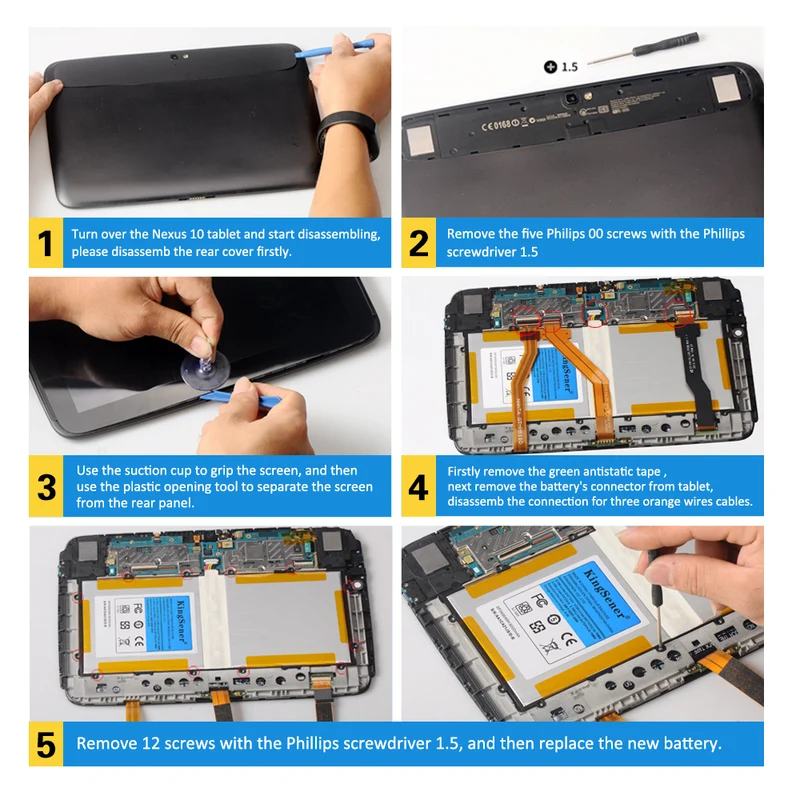 SP3496A8H Tablet Batteries For Samsung Google Nexus 10 N10 Table PC for Samsung GT-P8110 HA32ARB Tablet Battery 3.75V 9000mAh | KingSener