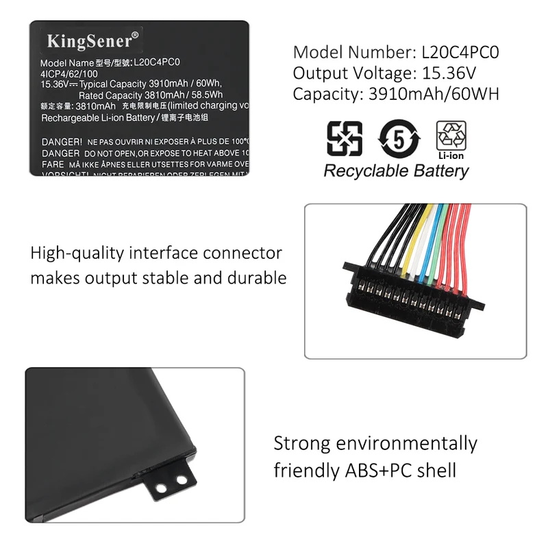 L20C4PC0 Laptop Battery For Lenovo Legion 5-15ACH6 5-15ACH6A