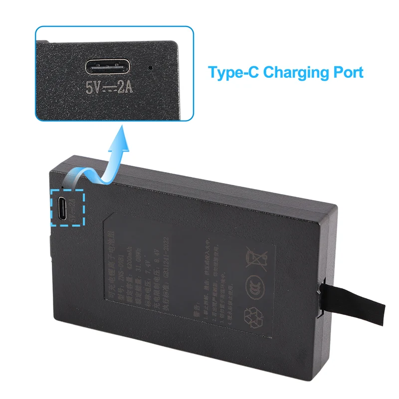 Replacement Battery C+C- P-P+ For Smart Door Lock ZNS-09B1 4200mAh