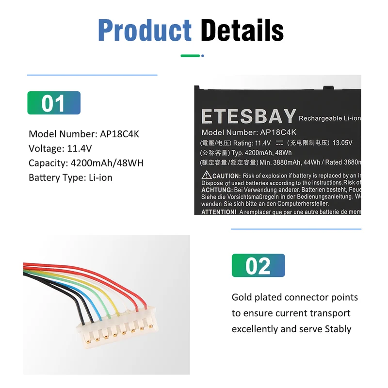 AP18C4K Battery for Acer Aspire 5 A515-43 5 A515-43G 5 A515-44 A515-44G Series | ETESBAY
