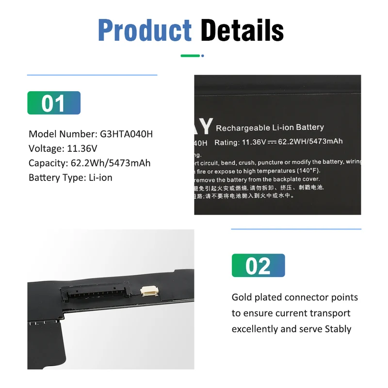 G3HTA041H Battery For Microsoft Surface Book 2 2nd Gen 15" | US Stock