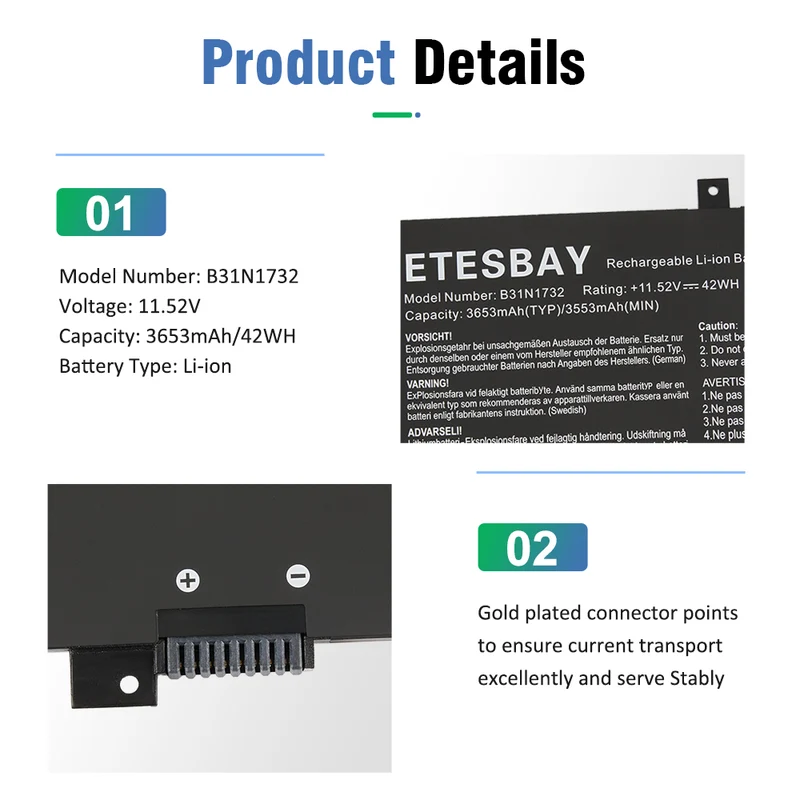 B31N1732 Laptop Battery For ASUS X571LH X571LI VivoBook S14 S430UA-FGBKS