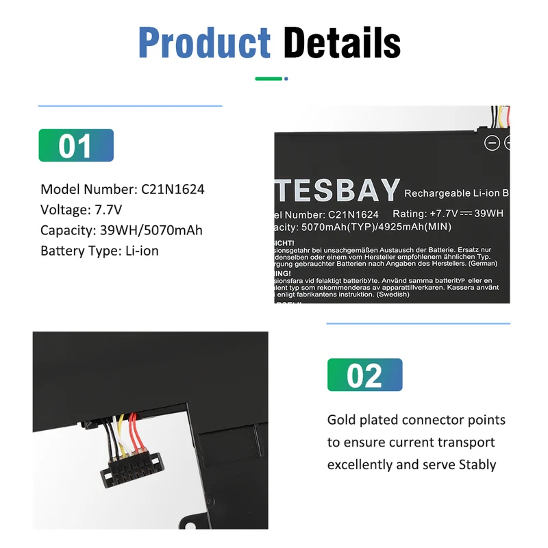 C21N1624 Laptop Battery For Asus Q325UA Q325UAR | US Stock