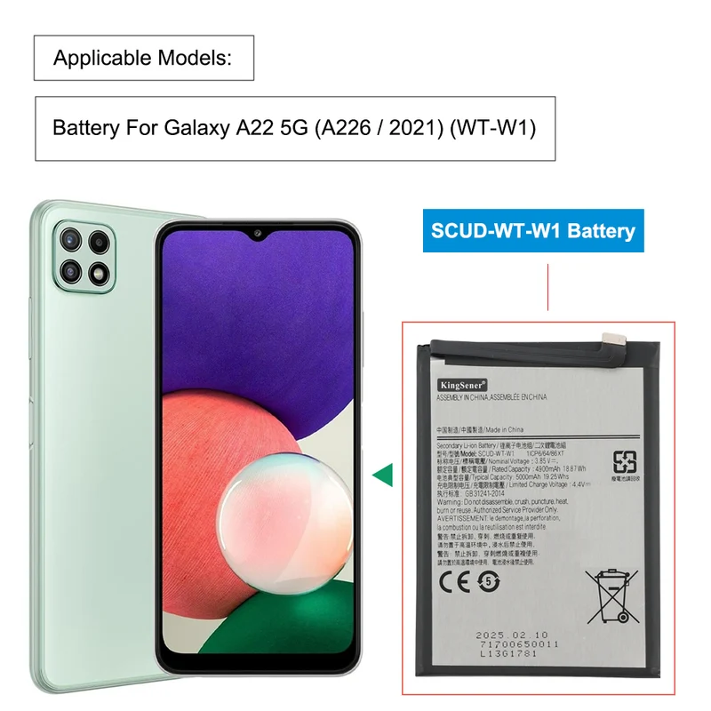 Replacement Phone Battery for Samsung SCUD-WT-W1