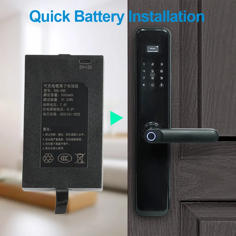 Replacement Battery For Smart Door Lock ZNS-09E