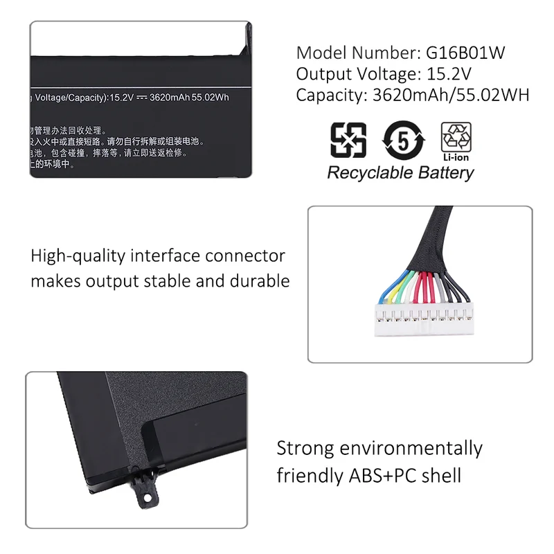 G16B01W Laptop battery For Xiaomi Redmi G Gaming 16 Series XMG2003-AB XMG2003-AL