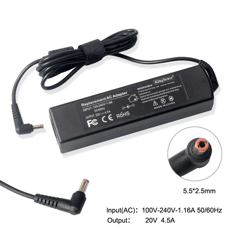 20V 4.5A 90W Laptop Adapter Battery Charger Power Supply for Lenovo G480 G485