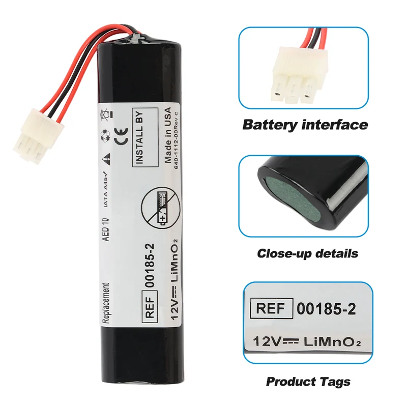 Replacement Battery for Welch-Allyn Aed 10 Non-Rechargeable Battery 00185-2