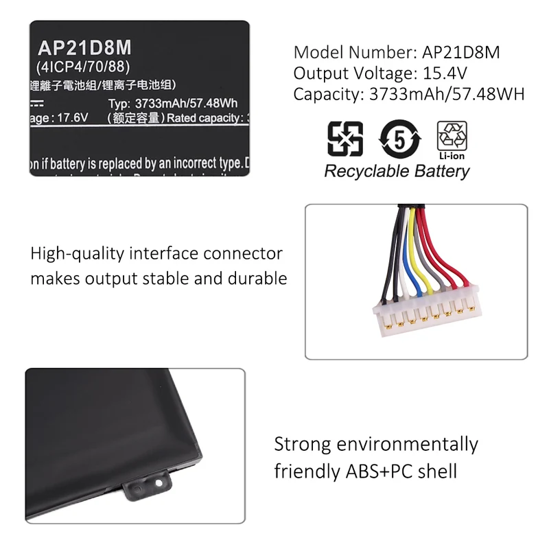 AP21D8M Laptop Battery For Acer Nitro V 15 ANV15-51 AN515-58-56CL AN515-58-766R AN515-58-72QR