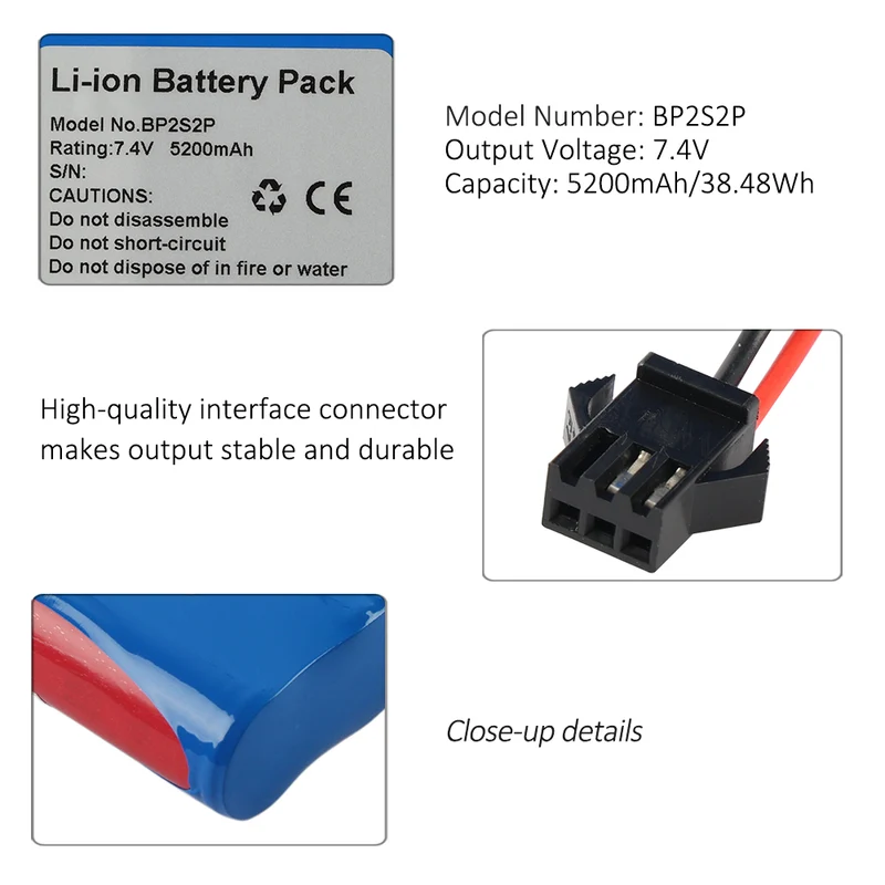 Replacement Battery BP2S2P For Lithium Battery Pack Accessories