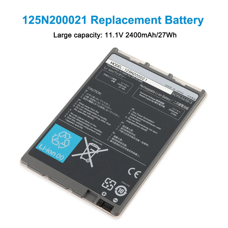 Replacement Battery 125N100050 for FUJIFILM DR-ID600 DR-ID601SE 611 DR613SE 1201SE 1212SE DR Flat Panel Detector