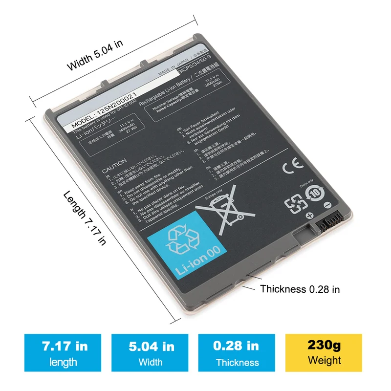 Replacement Battery 125N100050 for FUJIFILM DR-ID600 DR-ID601SE 611 DR613SE 1201SE 1212SE DR Flat Panel Detector