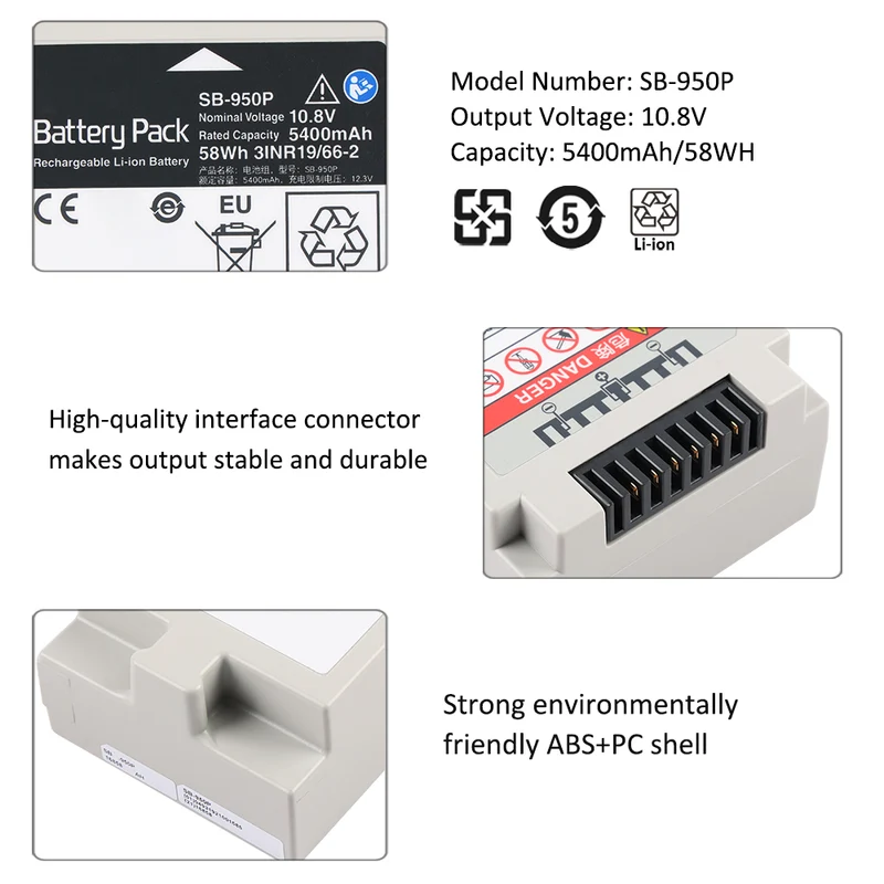 SB-950P Battery For Nihon Kohden Life scope G5 BSM-1700 WS-151P AA-174P BEDSIDE MONITOR