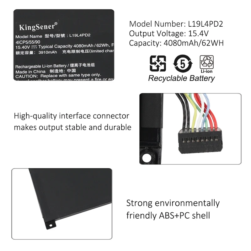 L19M4PD2 Laptop Battery For Lenovo IdeaPad Yoga S740-14IIL Series Notebook 5B10W67424 5B10U97772 L19L4PD2 5B10W67253 5B10U97773 | KingSener