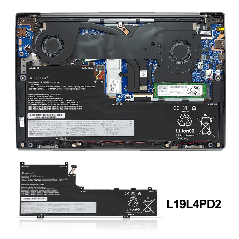 L19M4PD2 Laptop Battery For Lenovo IdeaPad Yoga S740-14IIL Series Notebook 5B10W67424 5B10U97772 L19L4PD2 5B10W67253 5B10U97773 | KingSener