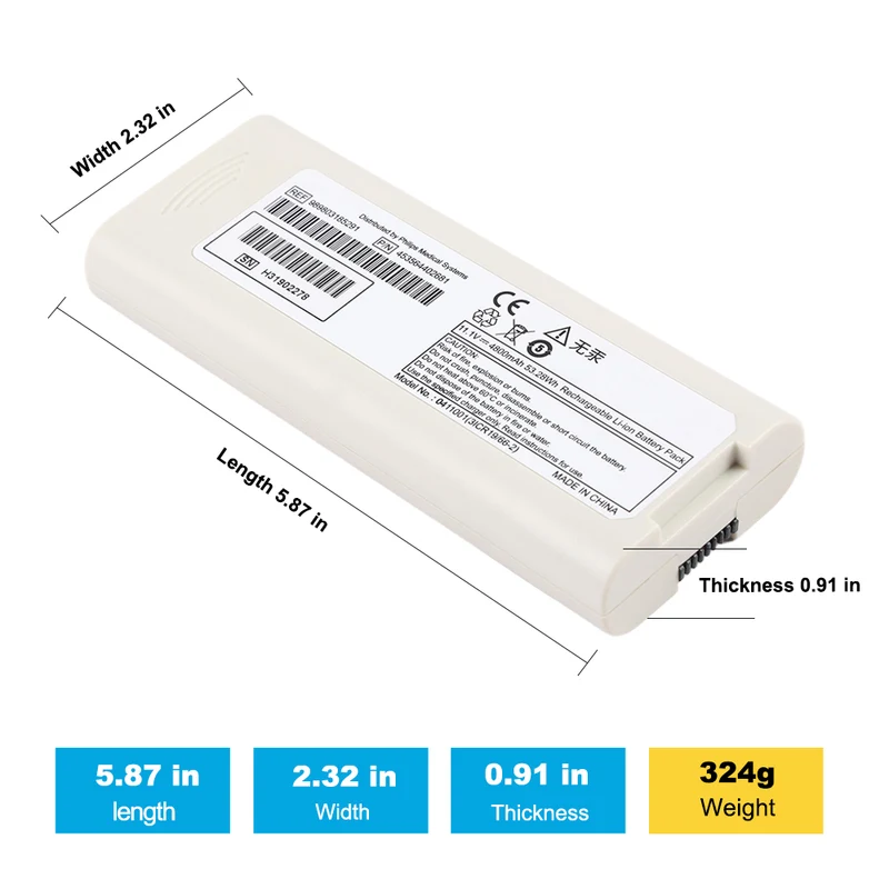 Rechargeable 11.1V 4800mAh Battery 453564402681 989803185291 TC10 TC20 medical replacement battery