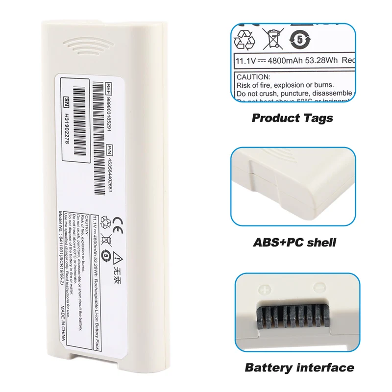 Rechargeable 11.1V 4800mAh Battery 453564402681 989803185291 TC10 TC20 medical replacement battery