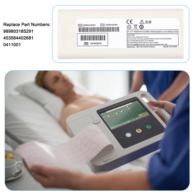 Rechargeable 11.1V 4800mAh Battery 453564402681 989803185291 TC10 TC20 medical replacement battery