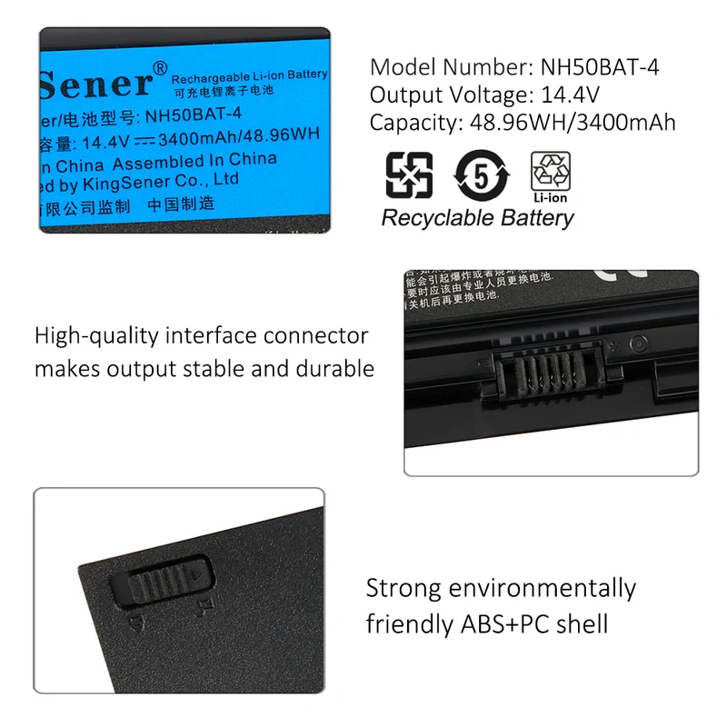 NH50BAT-4 battery For machenike T58 For Sager NP6875 For Hasee G7-CT7NA G8-CT7NA
