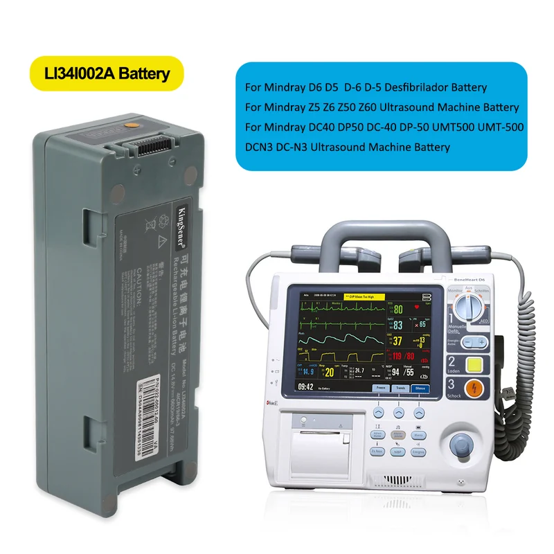 LI34I002A Battery For Mindray DC40 DP50 DCN3 UMT500 Z5 Z6 D6 D5 DC-40 DP-50 DC-N3 Z-5 Z-6 D-6 D-5 Defibrillator Battery