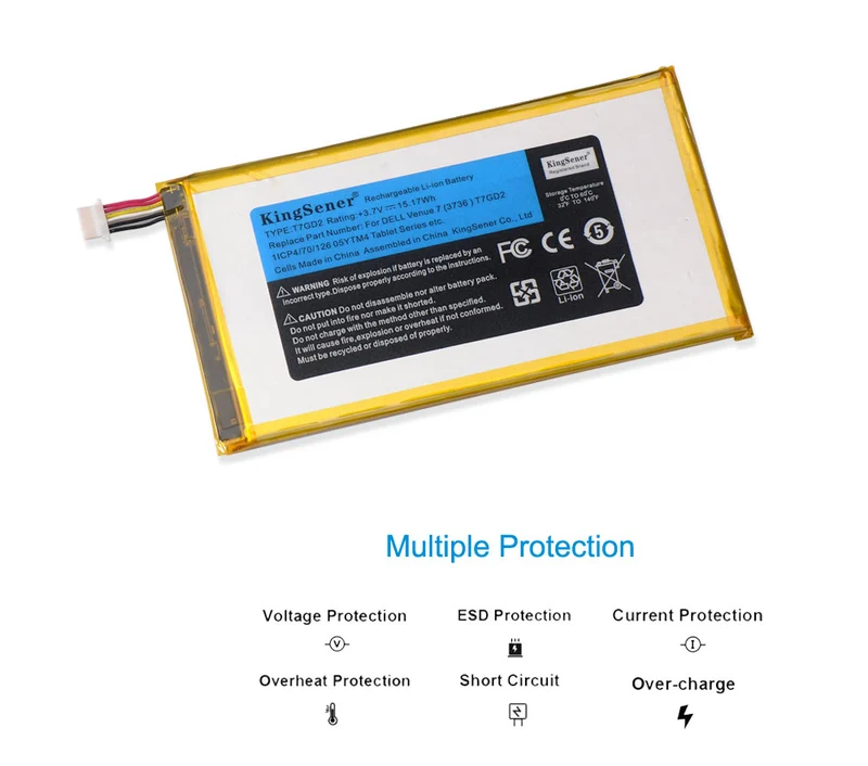 T7GD2 Tablet Battery Replacement for DELL Venue 7 3736 05YTM4 — 3.7V 15.17Wh
