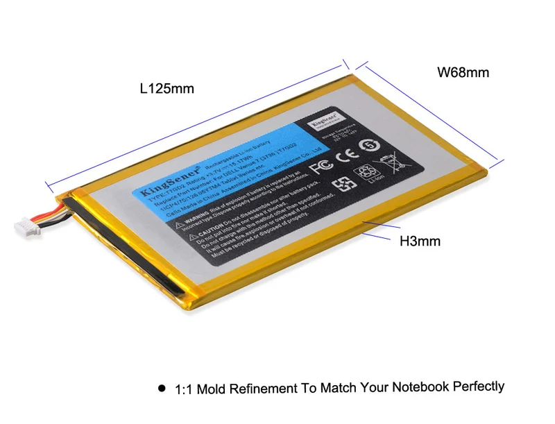 T7GD2 Tablet Battery Replacement for DELL Venue 7 3736 05YTM4 — 3.7V 15.17Wh