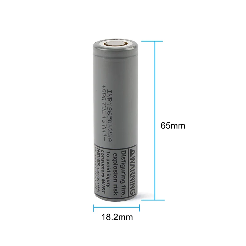 INR18650H26A 2500mAh 3.6V Li-ion Rechargeable Battery Cell 22A High Drain