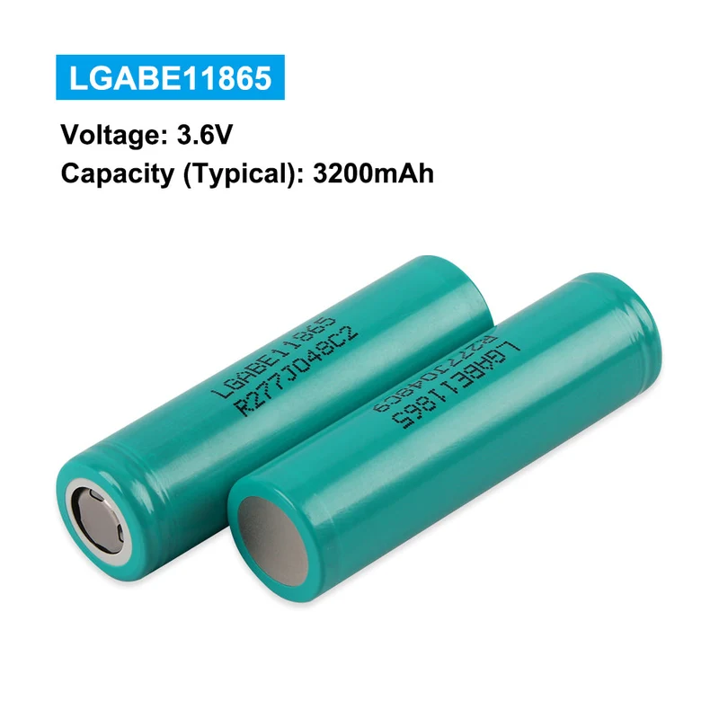 6PCS 18650 3.7V Rechargeable 3200mAh Li-ion Battery Cell LGABE11865