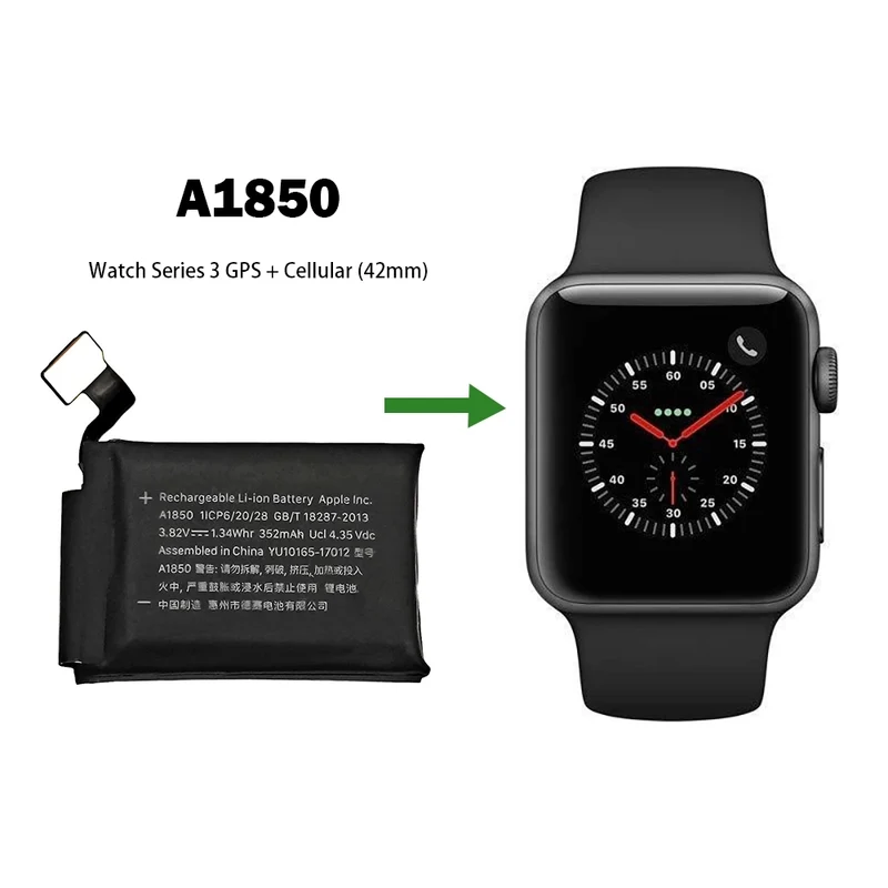 A1850 Battery for Apple Watch Series 3+GPS+Cellular 42mm
